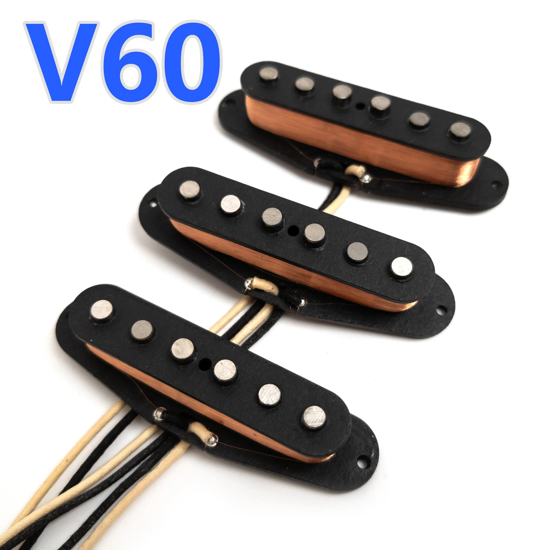 

V60 Vintage Style Single Coil Pickups Set Alnico 5 SSS Pickup Kit 52mm Spacing, Clear Warm Tone for Blues Rock ST Upgrade