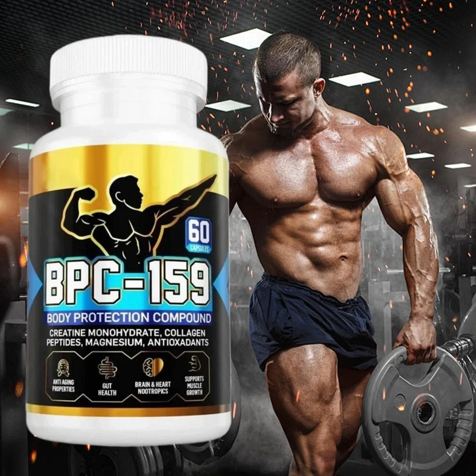 

BPC-159 Peptide Capsules - Muscle Recovery Supplements , Magnesium, L-Arginine, Creatine Monohydrate, Collagen Peptides Product