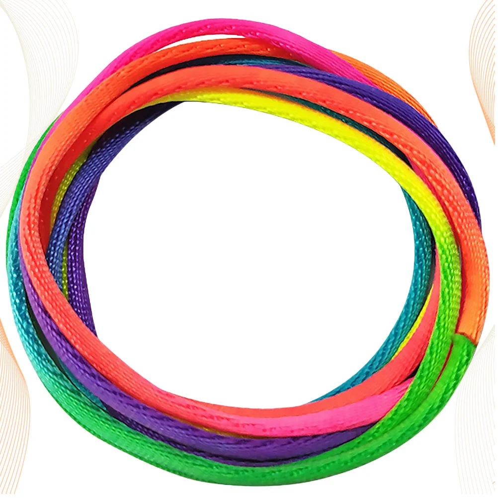 Cuerdas giratorias para dedos, cuerda trenzada de arco iris multifuncional, juego de dedo, juguete, suministros educativos para niños (longitud), 6 uds.