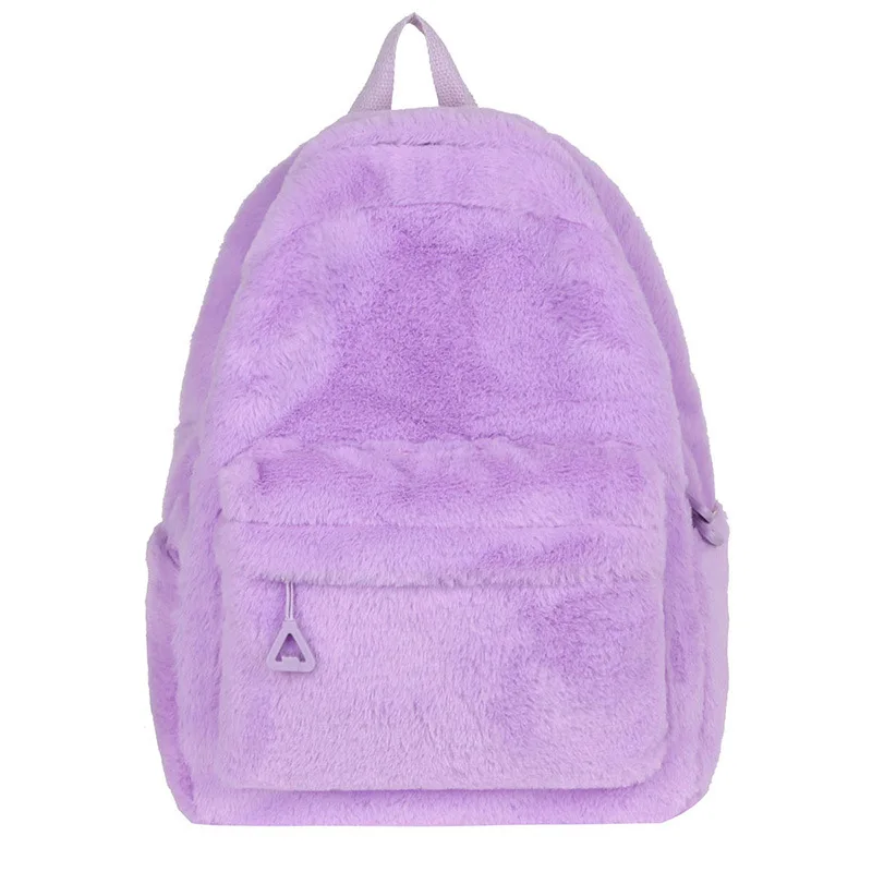 Zigui Kawaii Large Capacity Laptop Backpack Fashion Purple Bags School Casual Women Girls Cute Plush Backpack