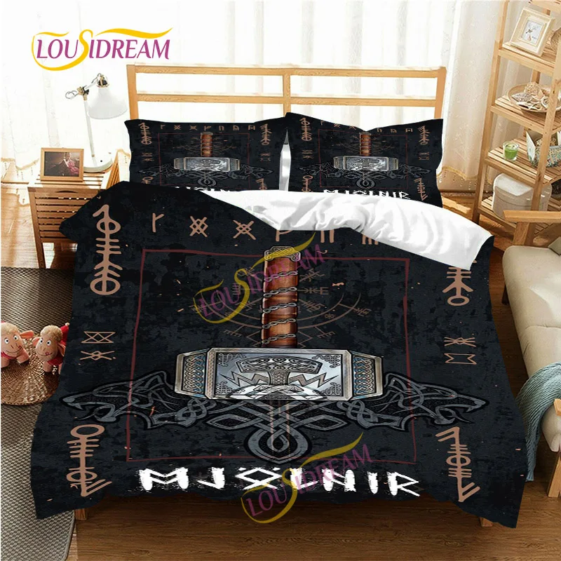 Viking faith personalization Duvet Cover Pillowcase Bedding Set Flat Sheet Three Piece Flat Cover Duvet cover student bedding