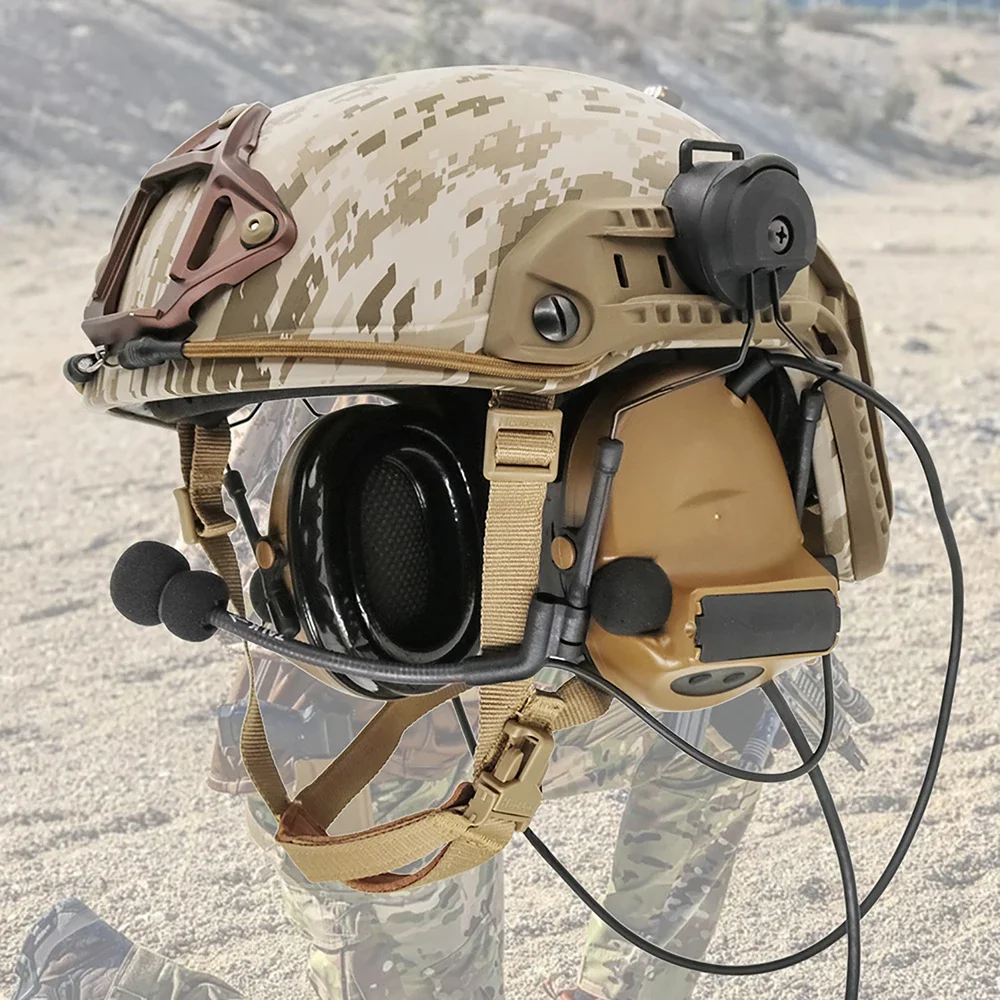 Imagem -05 - Hearangel-tactical Airsoft Headconjunto Comtac ii Tiro Ear Proteção Headphones Arc Rail Capacete U94 Ptt com 2