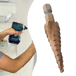 1PC M35 5% Cobalt Step Drill Bit 3-12/4-22/6-24mm HSS-CO Hex Handle Cone Metal Drill Bit  Suitable Pistol Drill Brocas