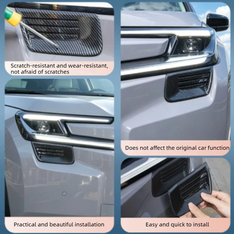 Headlight Trim Carbon Fiber Anti-collision and Scratch-proof Decorative Modification For Toyota RAV4/Wildlander 2026 Accessories