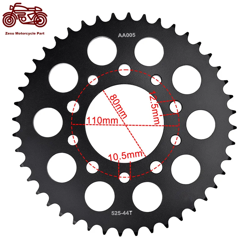 

525-42T 44T 45T Rear Sprocket For Honda CRF 1000 1100 20-22 CB400 04-16 CBR400 VLX 400 VT 600 VRX400 NC33 NV 400 600 VFR 400 750