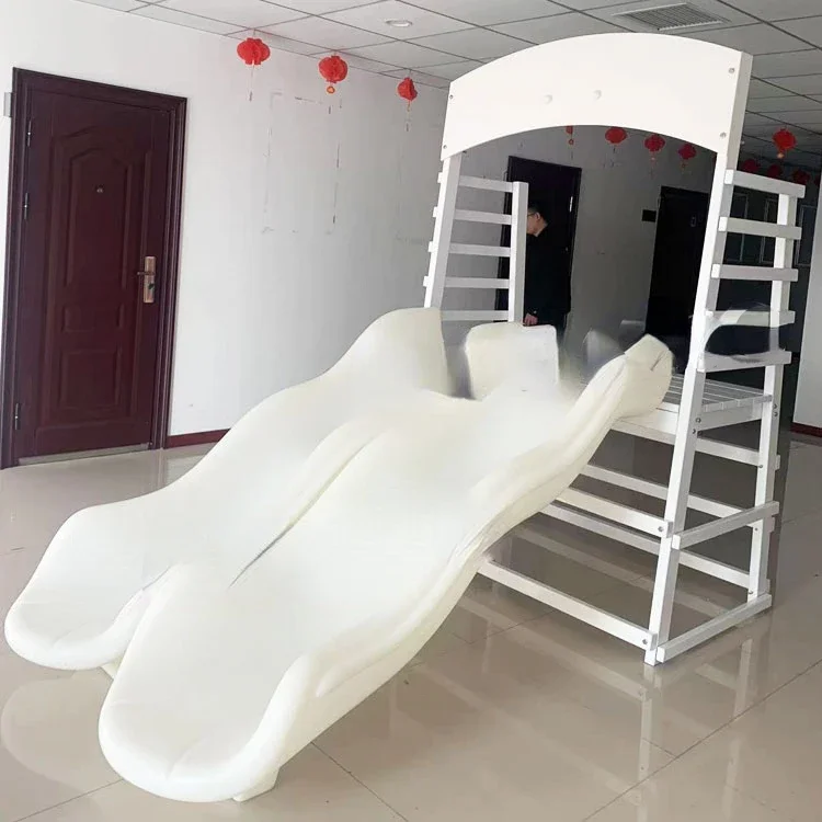 Doppelspuriger, weißer Soft-Play-Bällebad mit Rutsche