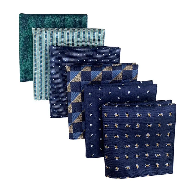 พิมพ์ Square Dot Pocket Square Man's ชุดผ้าพันคออุปกรณ์ตกแต่ง Kerchief ผู้ชายผ้าเช็ดหน้าผ้าพันคอสแควร์ Neckerchief ของขวัญ