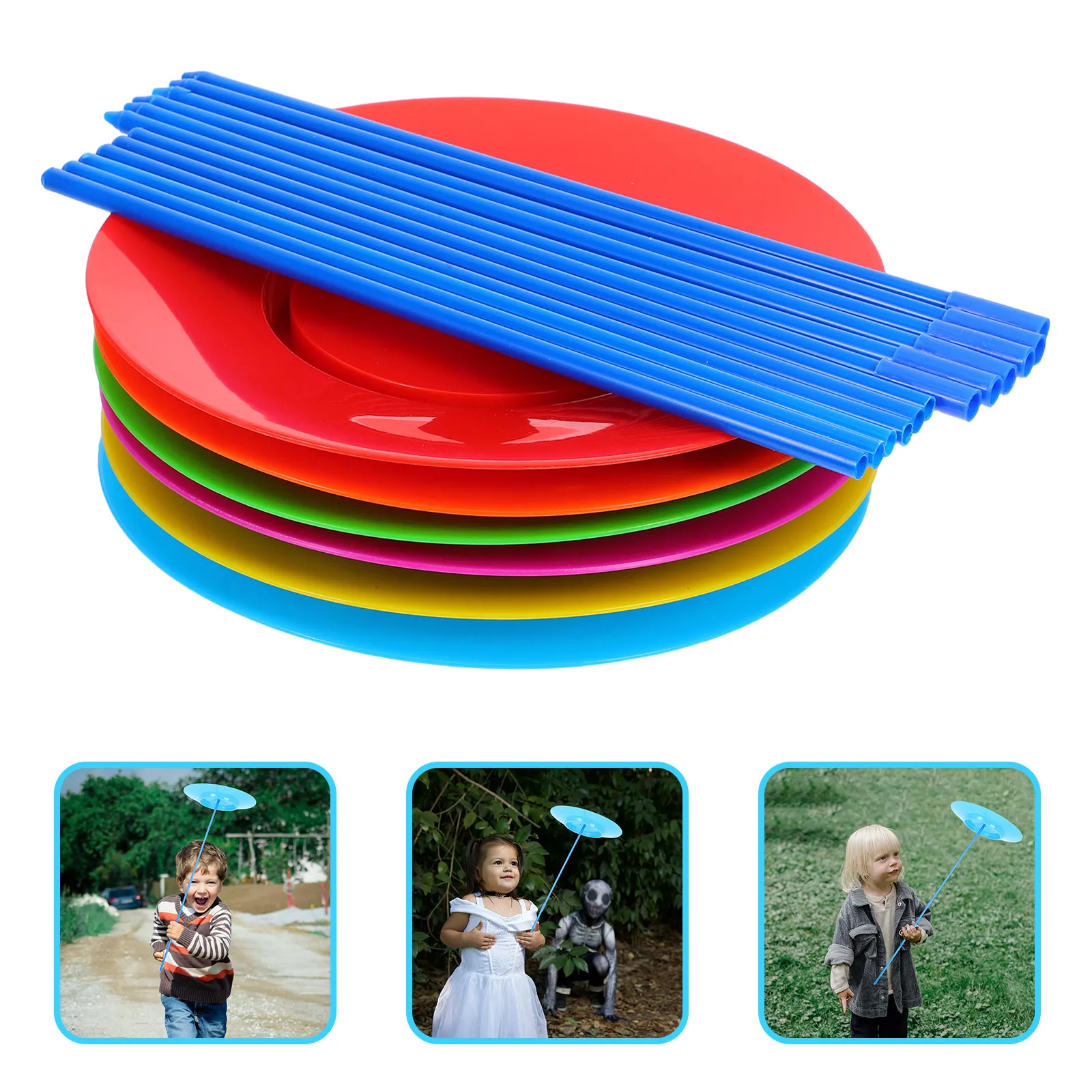 1Set Children Spinning Plate Circus Prop Professional Juggling Skill Enhancer Safe Lightweight for Indoor Outdoor Play