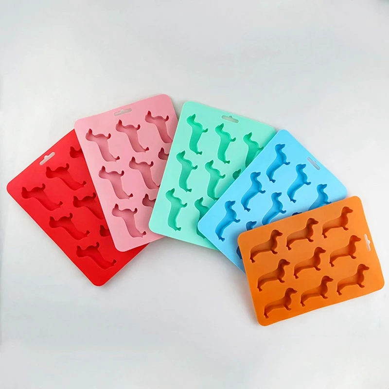 Silicone Dachshund Puppy Shaped Ice-Cube Chocolate Cookie Mold DIY Home Ice Tray,Kitchen Tools Silicone Mold Durable Easy To Use