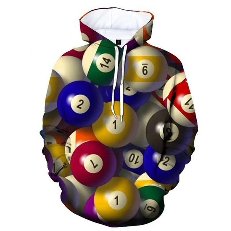 New Fashion Men Women Hoodies 3d Printed Balls Billiards Loose Top Casual Long sleeve Oversized Hoodies