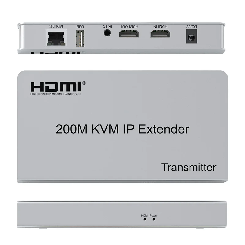 200M HDMI IP Extender Via Rj45 Cat6 Cable USB KVM HDMI Ethernet Extender Video Transmitter Receiver Support Mouse and Keyboard