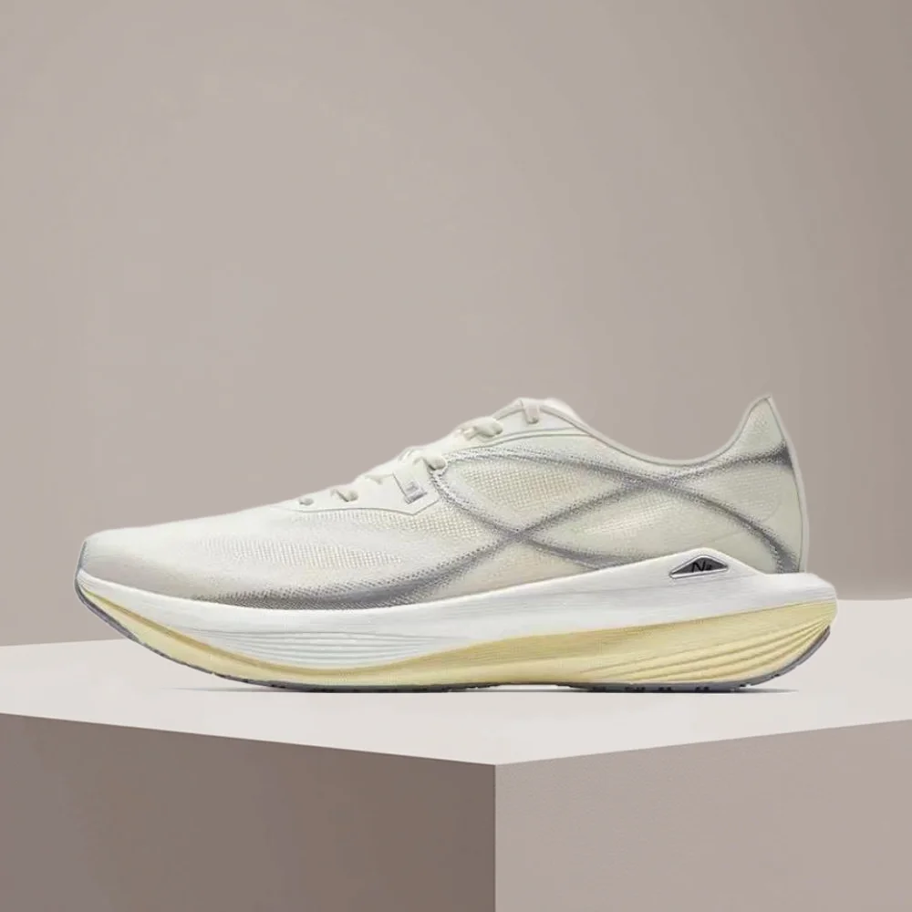 

Anta Champion Men's Low-Top Running Shoes – Comfortable, Versatile, Slip-Resistant & Durable, Beige/Silver 112525532A-3