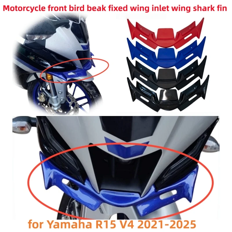 

Motorcycle front bird beak fixed wing inlet wing shark fin for Yamaha R15 V4 2021 2022 2023 2024 2025