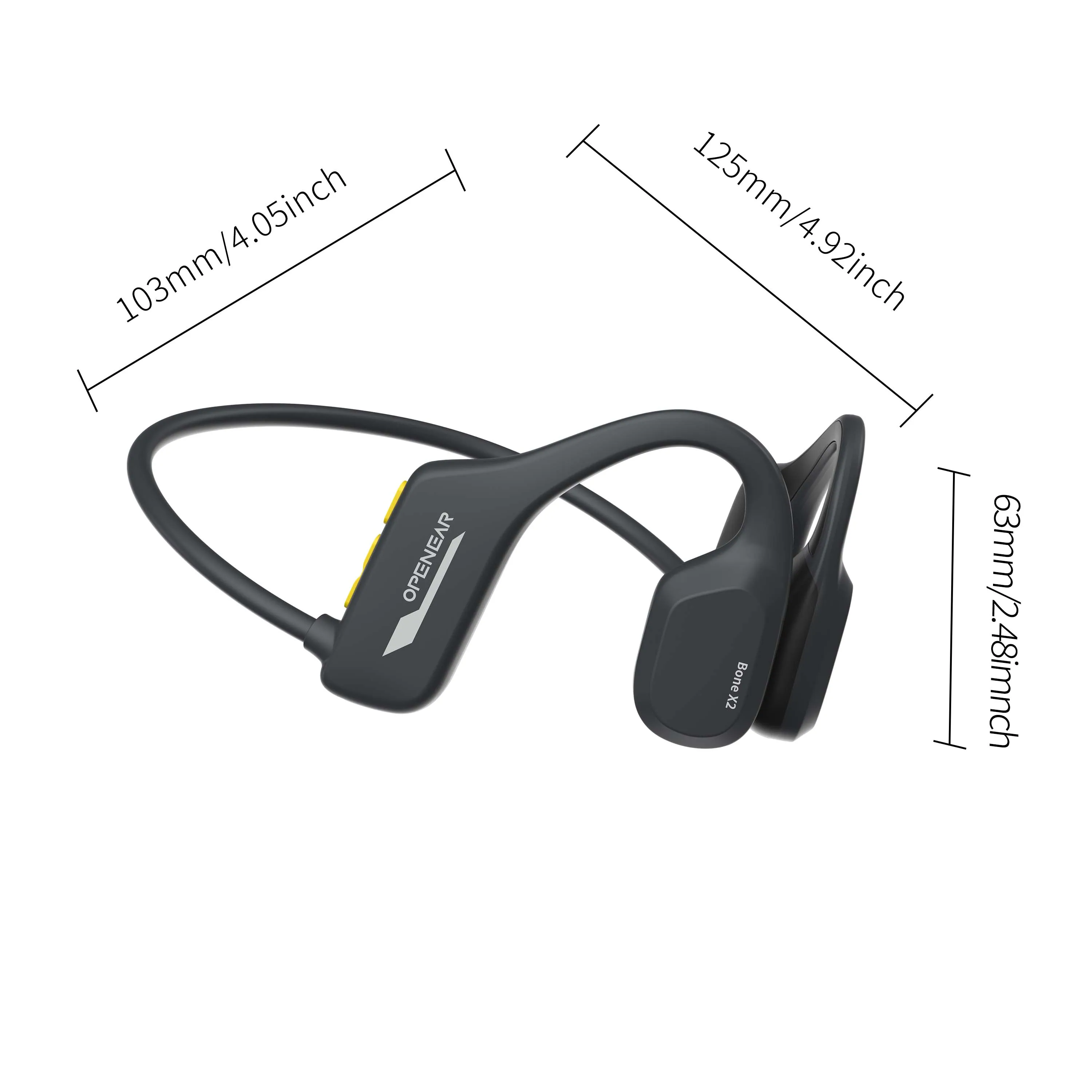 X2 True Sophia-Écouteurs Bluetooth sans fil à conduction, écouteurs de natation et d'équitation, écouteurs de lecture de musique MP3, mémoire de 64 Go