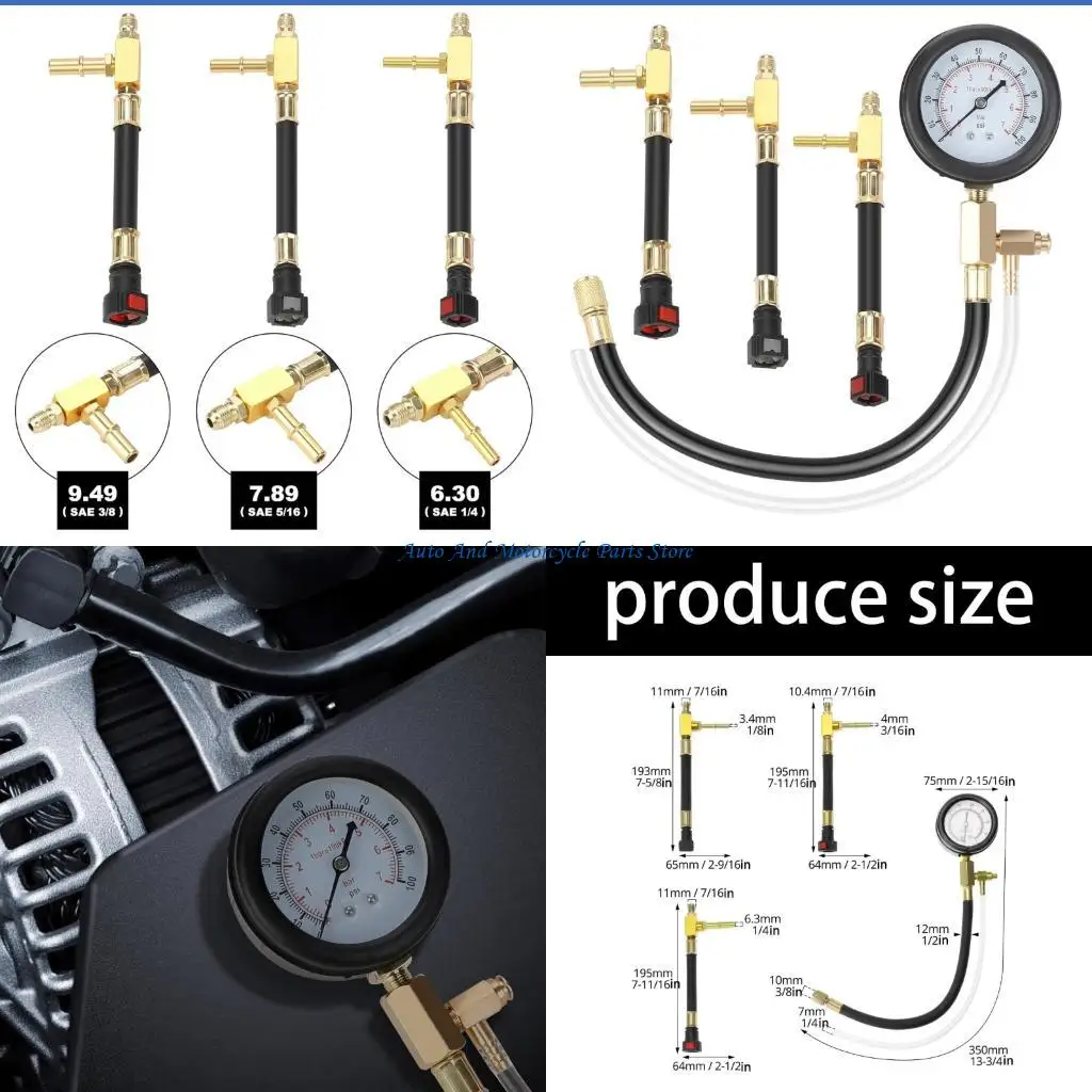 

P9FD Multipurpose Motorcycle System Gas Pressure Meter For Detecting Leaks And Blockages Automotive Troubleshoo