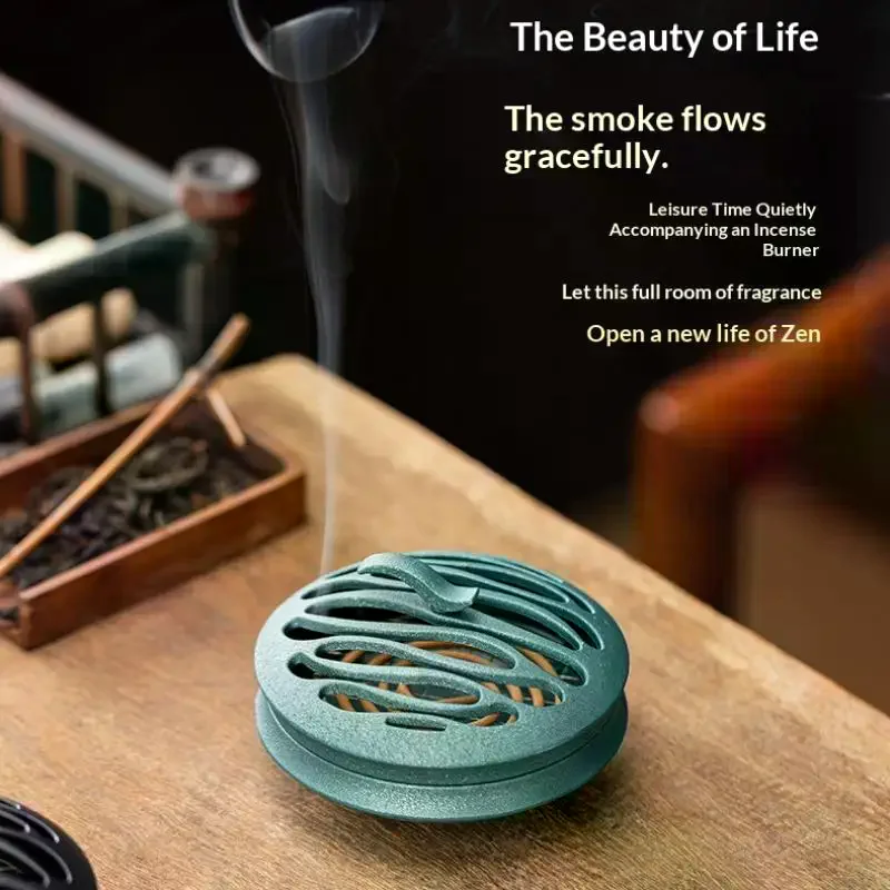 Home Decor Creative Ornament Backflow Incense Holder Zinc Alloy Retro Hollow Fragrance Censer Incense Burner