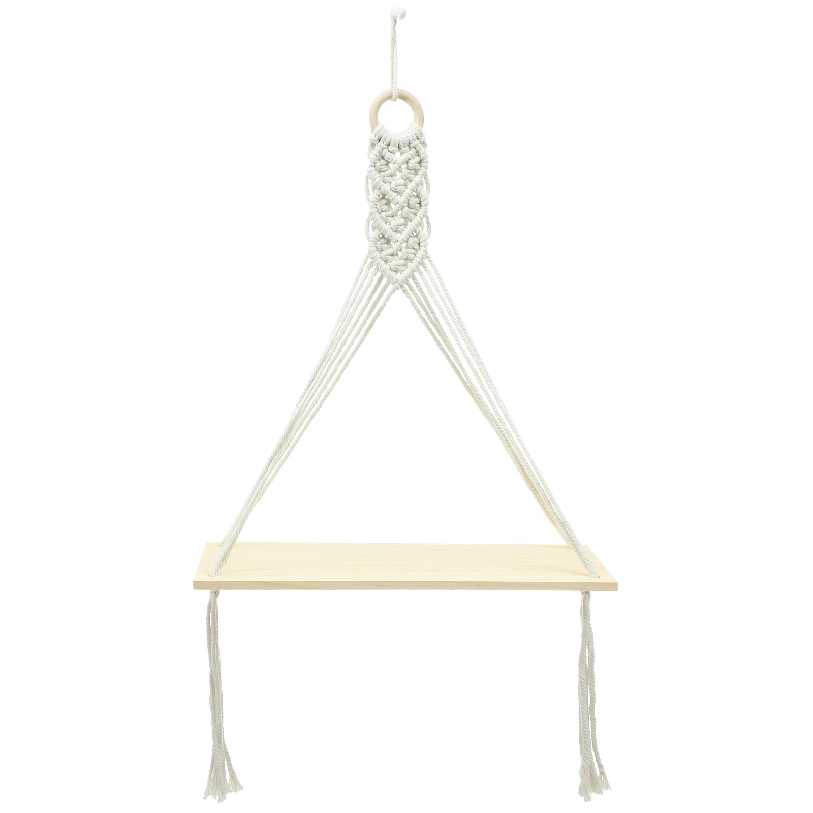 

Bohemian Tapestry Wall Shelf Woven Cotton Rope Storage Bedroom Decor Macrame Hanging Rack Plant Holder DIY Style Room
