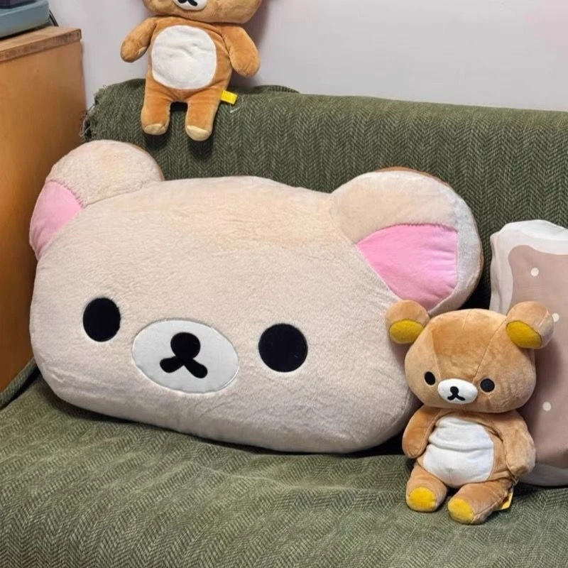 Rilakkuma أفخم السرير مسند الرأس وسادة للمساكن لينة محشوة سرير بطابقين مسند الظهر وسادة لطيف ديكور لغرف نوم طالب الكلية