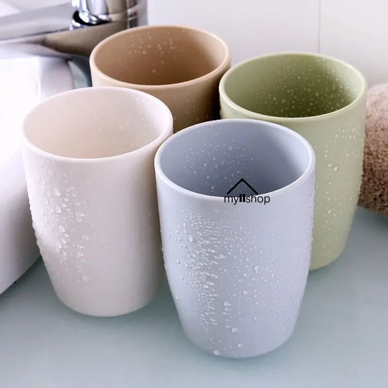 Plastic Toothbrush Cups Comfortable Feel Wheat Straw Drinking Cup Wash Gargle Cup Mouthwash Fashionable Simple Bathroom Products