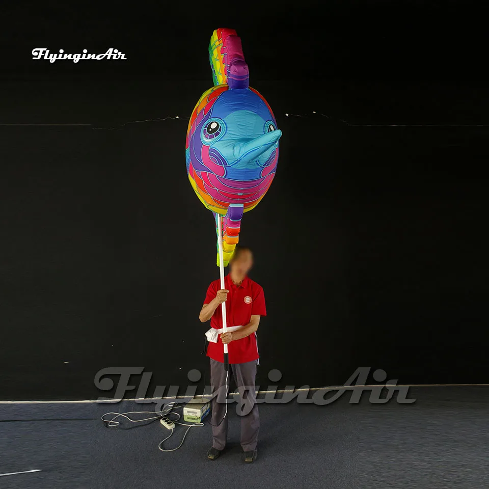 Wonderful Holding Colorful Inflatable Fish Puppet Parade Balloon Blow Up Marine Animal For Sea Theme Event