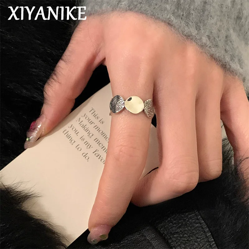 XIYANIKE Vintage Irregular Round Piece Cuff Finger Rings For Women Girl Summer Fashion New Jewelry Gift Party anillos mujer