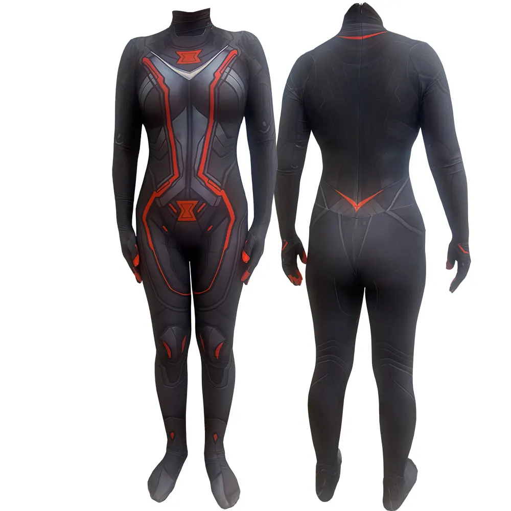 

Adults Halloween Female Woman Black Widow Cosplay Costumes Superhero Zentai Bodysuit Party Jumpsuits