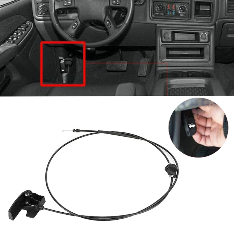 Car Hood Release Cable With Handle 15142953 For Chevy Silverado 1500 2500 3500 Tahoe GMC Sierra Cadillac Yukon Parts 15741109