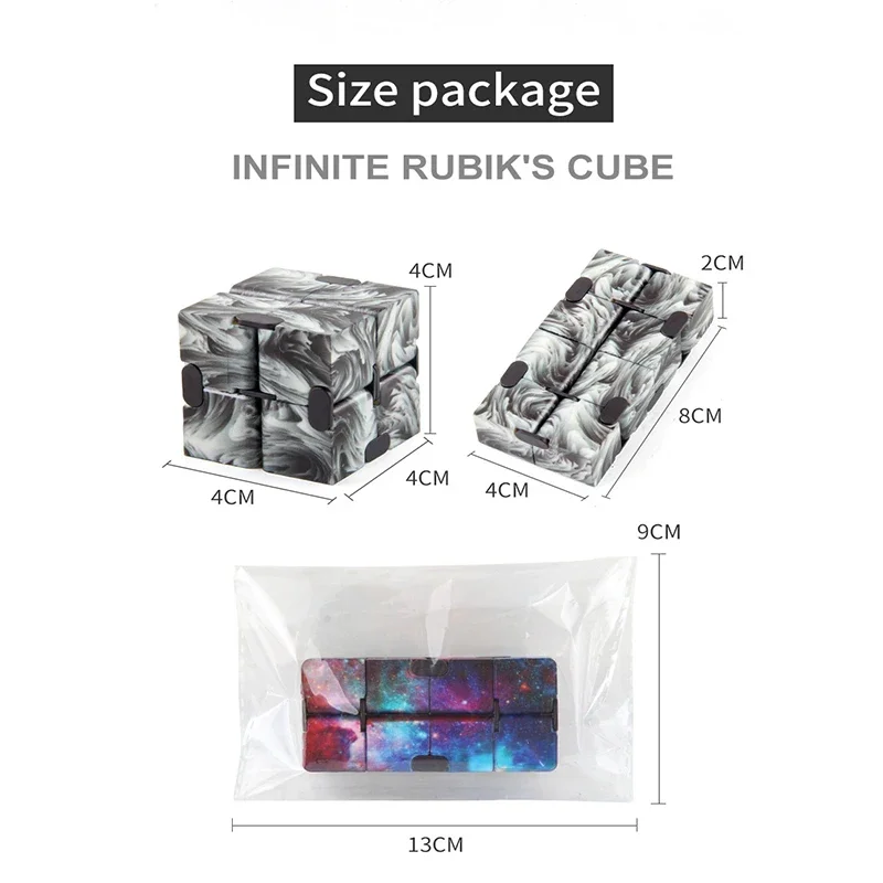 Creative Star Macaron Folding Infinity Magic Cube Pocket Flip 2x2 Magic Cube Fingertip Magic Cube Stress Relief Toys