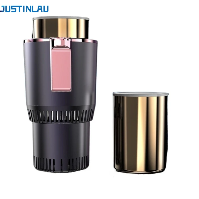 

JUSTINLAU 2in1 Portable Mugs Smart Car Cup Cooler Warmer Drinks Holder Home Fast Refrigeration Cooling Heating Touch Screen Mug