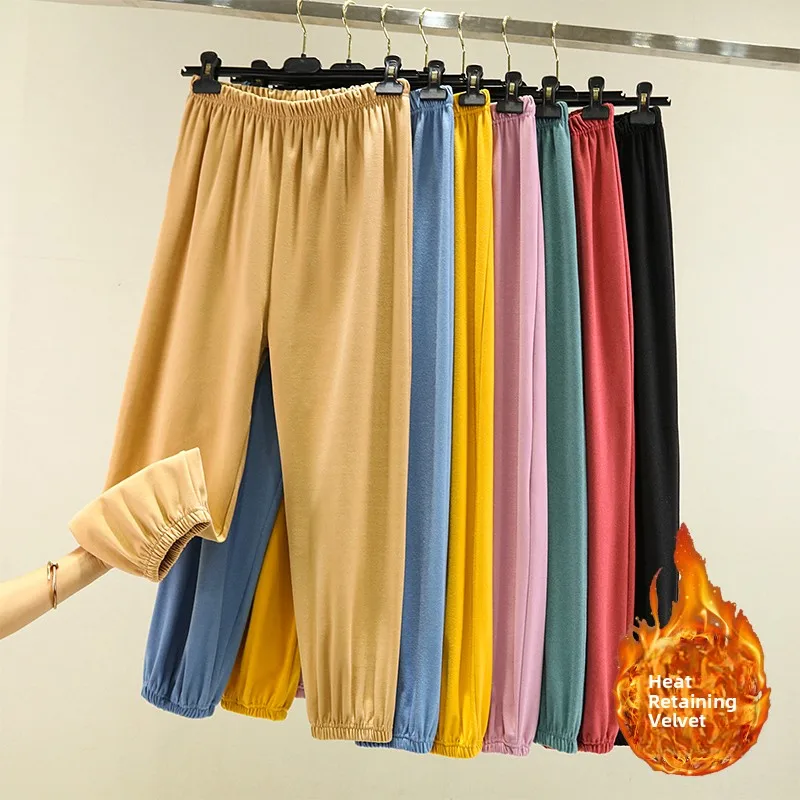 Thiened Fce gevoerde hoge taille wijde pijpen broek hoge warmte herfst winter casual losse pasvorm Spwear Dervo Thiened broek