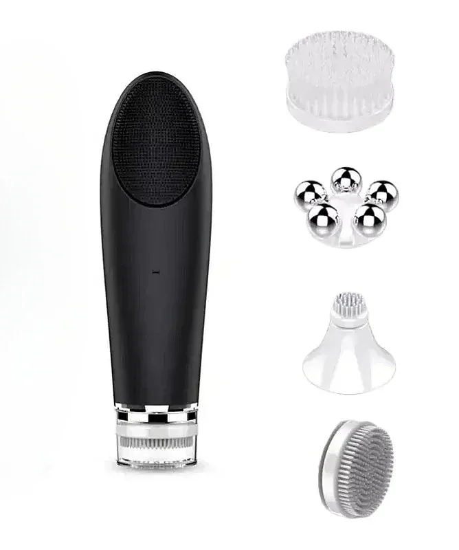4 in 1 Ultrasonics Facial Pore Cleanser Silicone Face Cleansing Brush Set Sonic Skin Care Tool
