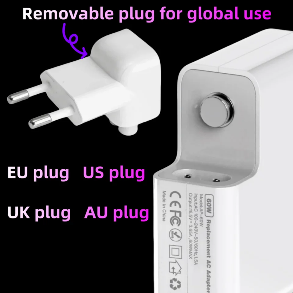 60W Magsafe 2 T 磁気充電電源アダプター MacBook Air / Pro シリーズ