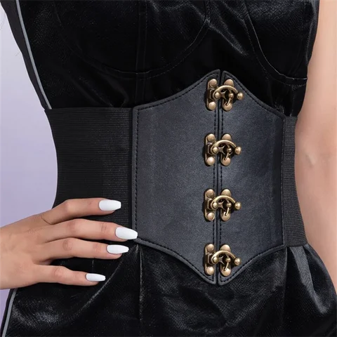 Plus Size Elastic Corset Belts Designer Ladies Waist Wide Stretch Cummerbunds Female Big Dress Corsets Belt Girls