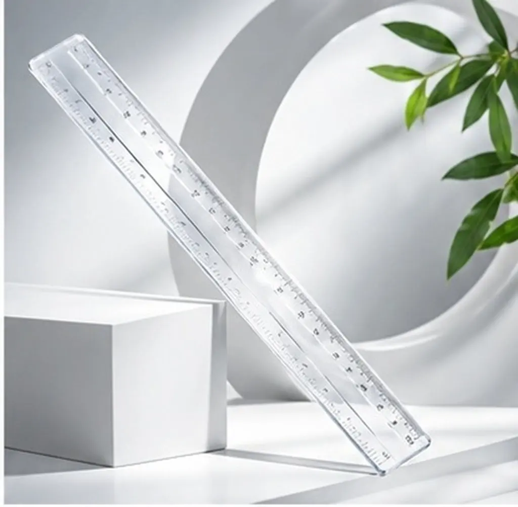 Clear Plastic Flexible Calibration Ruler 50Cm Waterproof Dual Sided Precision Measuring Scale Tool for Factory School Office