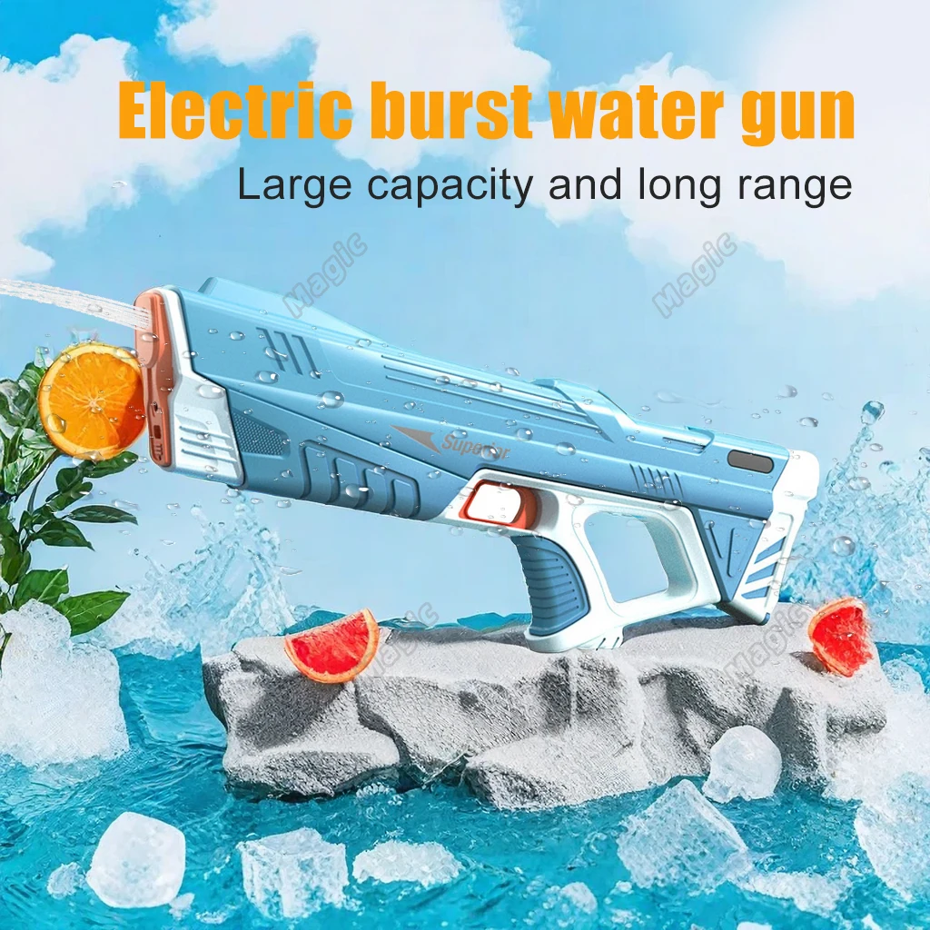 New Electric Bursting Large Capacity Water Gun Automatic Water Suction Gun Summer Electric Water Gun  Handheld Beach Boy Toys