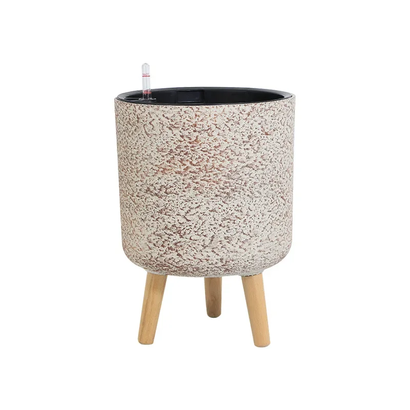 Nordic imitation cement plastic simple large modern living room with feet courtyard green plant imitation magnesium mud