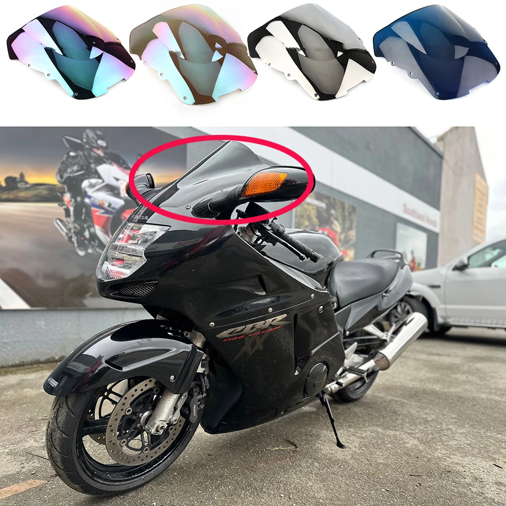 Vorne Klar/Dunkel/Iridium Windabweiser Windschutzscheibe Windschutz Double Bubble Für HONDA CBR1100XX 1996-2007