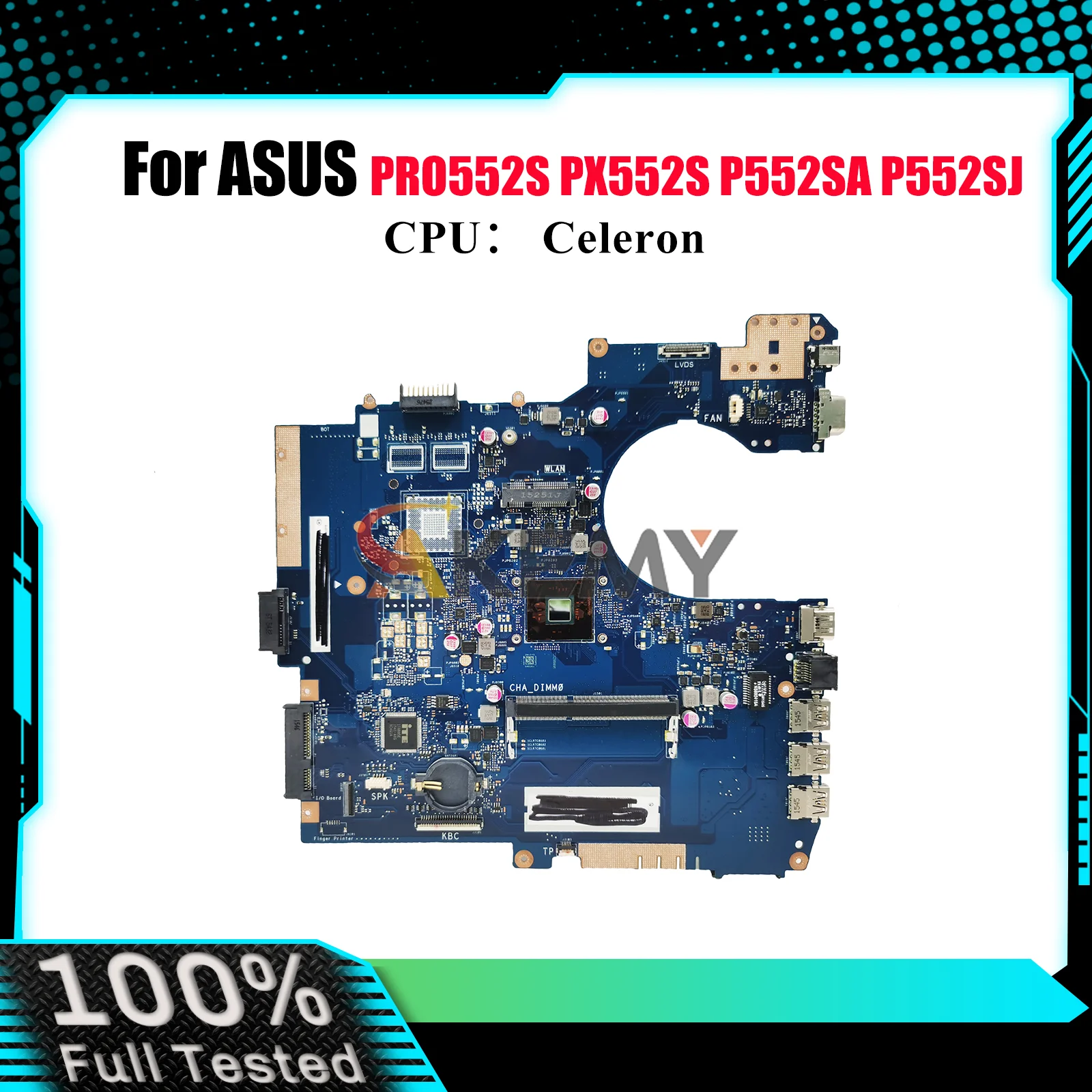 

P552SA Laptop Motherboard For ASUS ProArt P552SA PRO552S P552S PX552S P552SJ PE552S Mainboard With Celeron CPU 100% tests OK stk