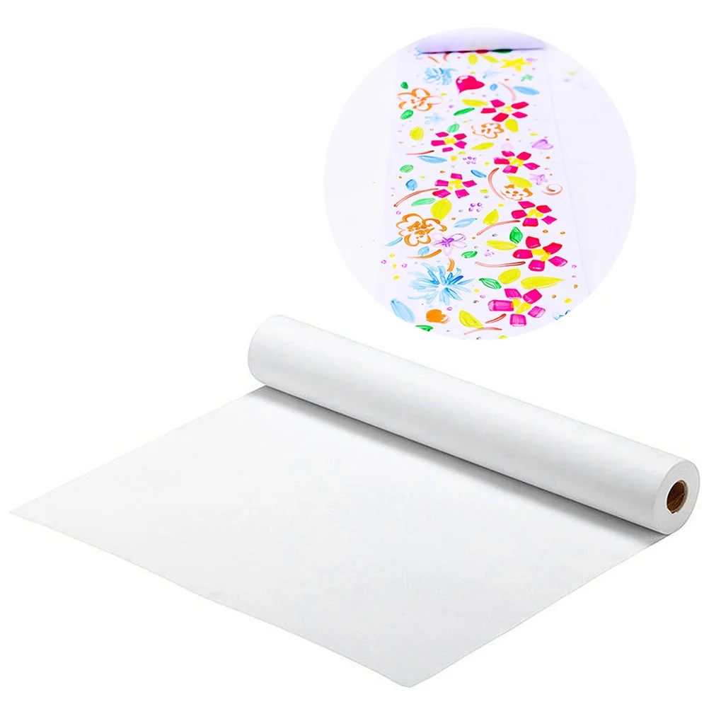 

2pcs White Drawing Roll 45cm x 5m Painting Paper Rolls for Kid Craft Activity Watercolor Sketch Blank Paper