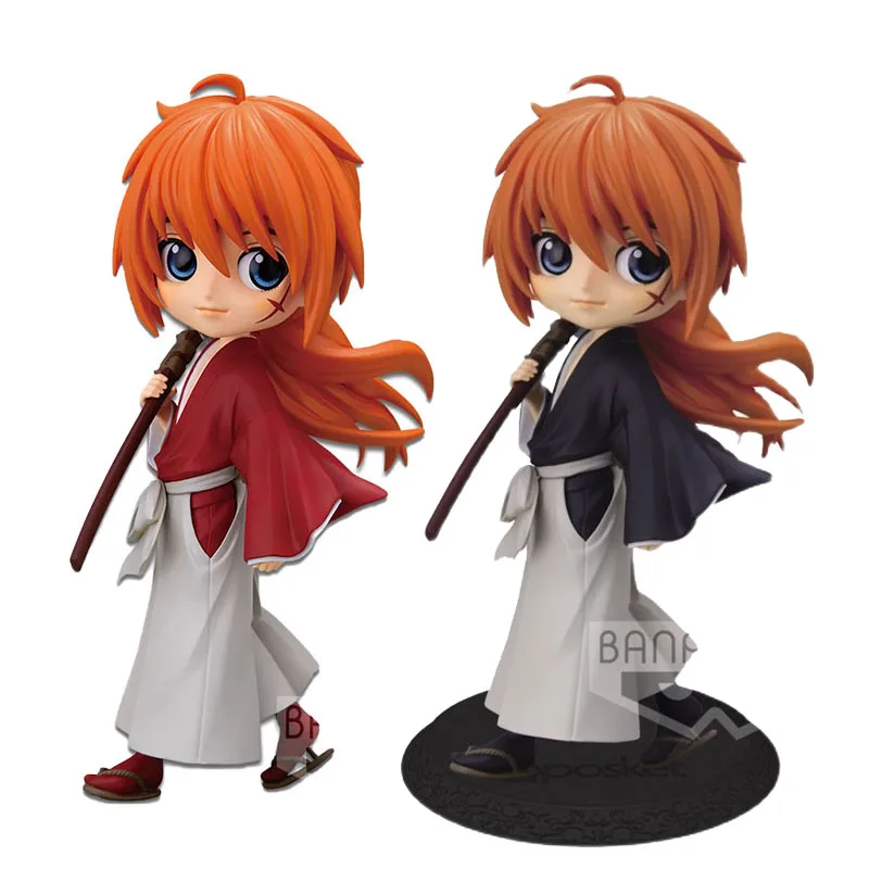 BANDAI Genuine Rurouni Kenshin Qposket Hiimura Kenshin Saito Hajime Seta Soujirou Anime Action Figures Toys For Boys Girls Gift