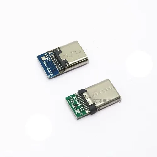 Imagen 2 del producto Conectores USB 3,1 tipo c macho/hembra Jack Tail 24 pines usb macho enchufe terminales eléctricos soldadura DIY cable de datos soporte placa PCB