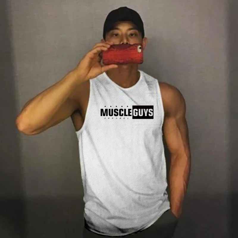 

New Mesh Workout Gym Tank Top Men Fitness Summer Fashion Musculation Clothing Keep Fit Sport Sleeveless Shirt Quick Dry Vest