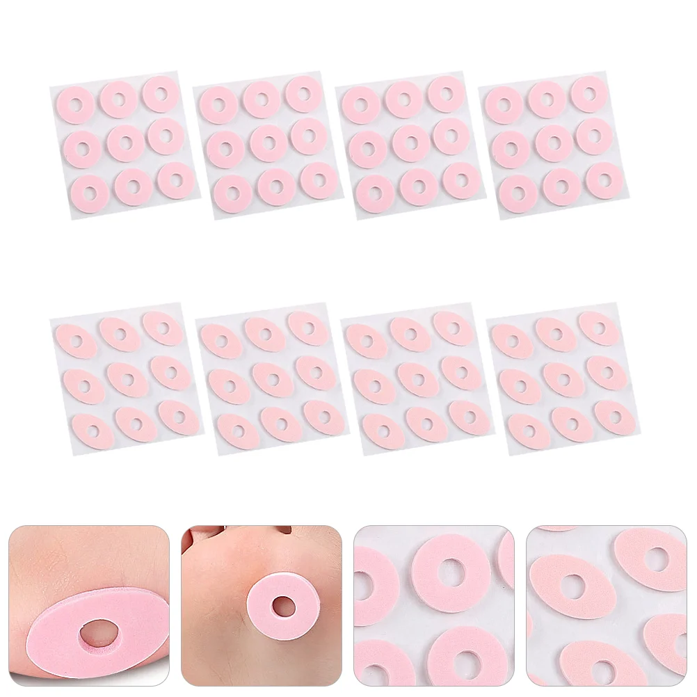 

72 Pcs Heel Pads Cushion Gel Insoles Foot Pain Shoe Stickers Cushions Pink Latex Sponge Self-adhesive