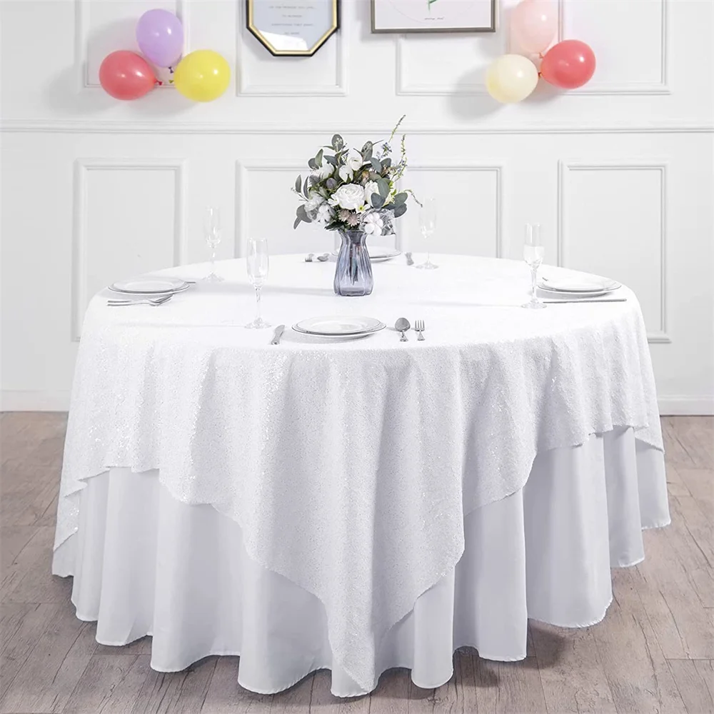 Glitter Sequin Tablecloth Round 120CM/180CMSequin Table Cover Cloth for Wedding Banquet Party Birthday Table Decoration