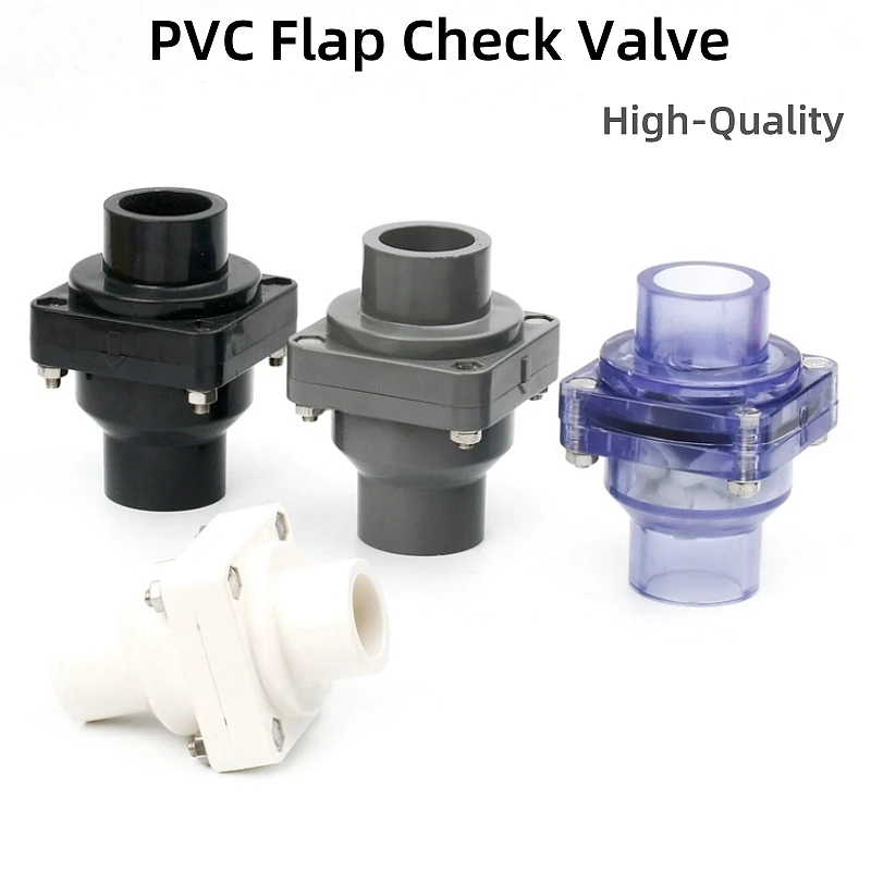 1PC 25~63mm PVC Flap Check Valve Fish Tank Accessories Garden Irrigation One-Way Valve Aquarium Industrial Pipe Non-Return Valve