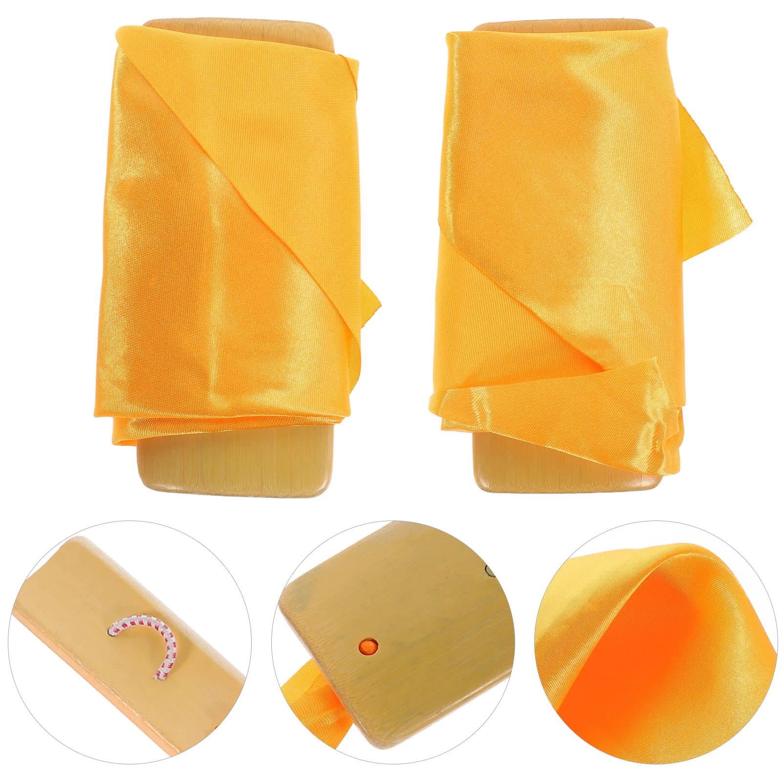 

Yellow Silk for Martial Arts Musical Instrument Finger Castanets Percussion Traditional Clappers Pirate Staff
