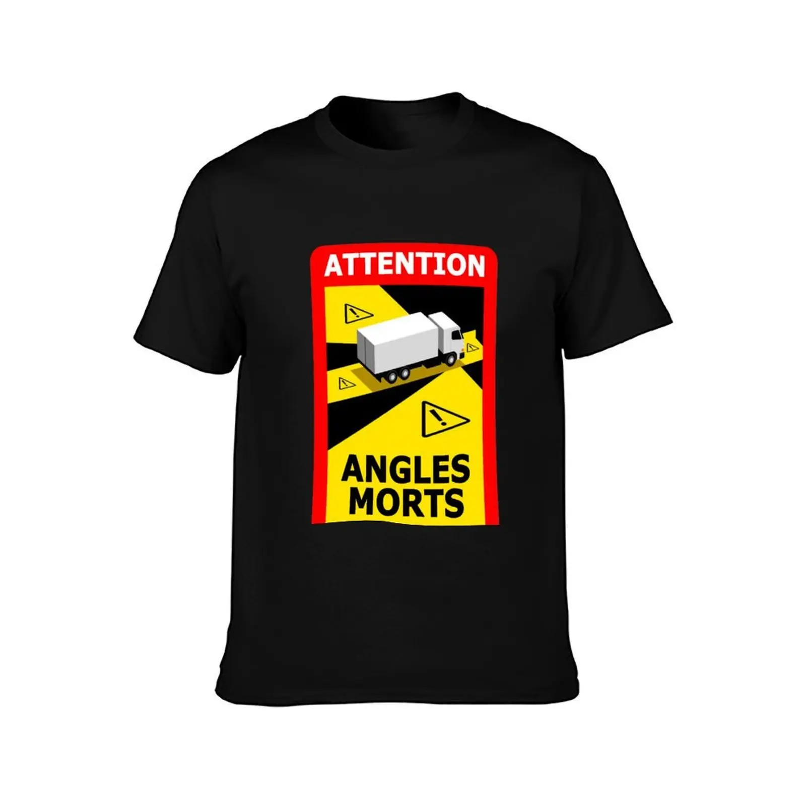 ATTENTION: angles morts T-Shirt, Summer Casual Cotton Tee, Oversized Streetwear Tops, Vintage Graphic Print, Unisex Men Women