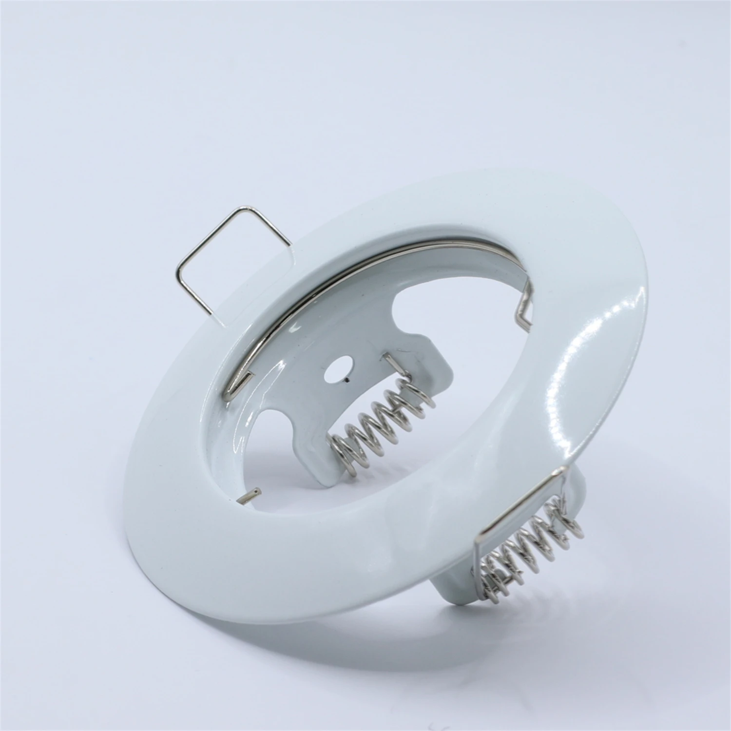 Lampu LED Downlight GU10 MR16 bulat krom, lampu sorot langit-langit Trim cincin fitting bingkai bohlam