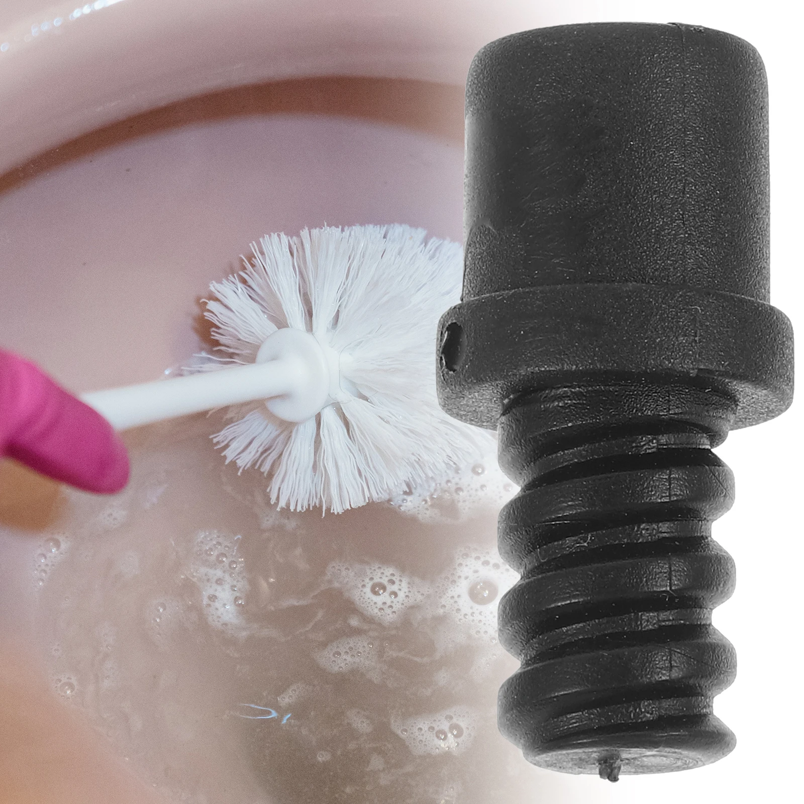 

20 шт., разъем для щетки для унитаза, 15 мм, черный полипропиленовый материал, сменный адаптер с резьбовым наконечником для щетки H, ремонтный комплект для унитаза