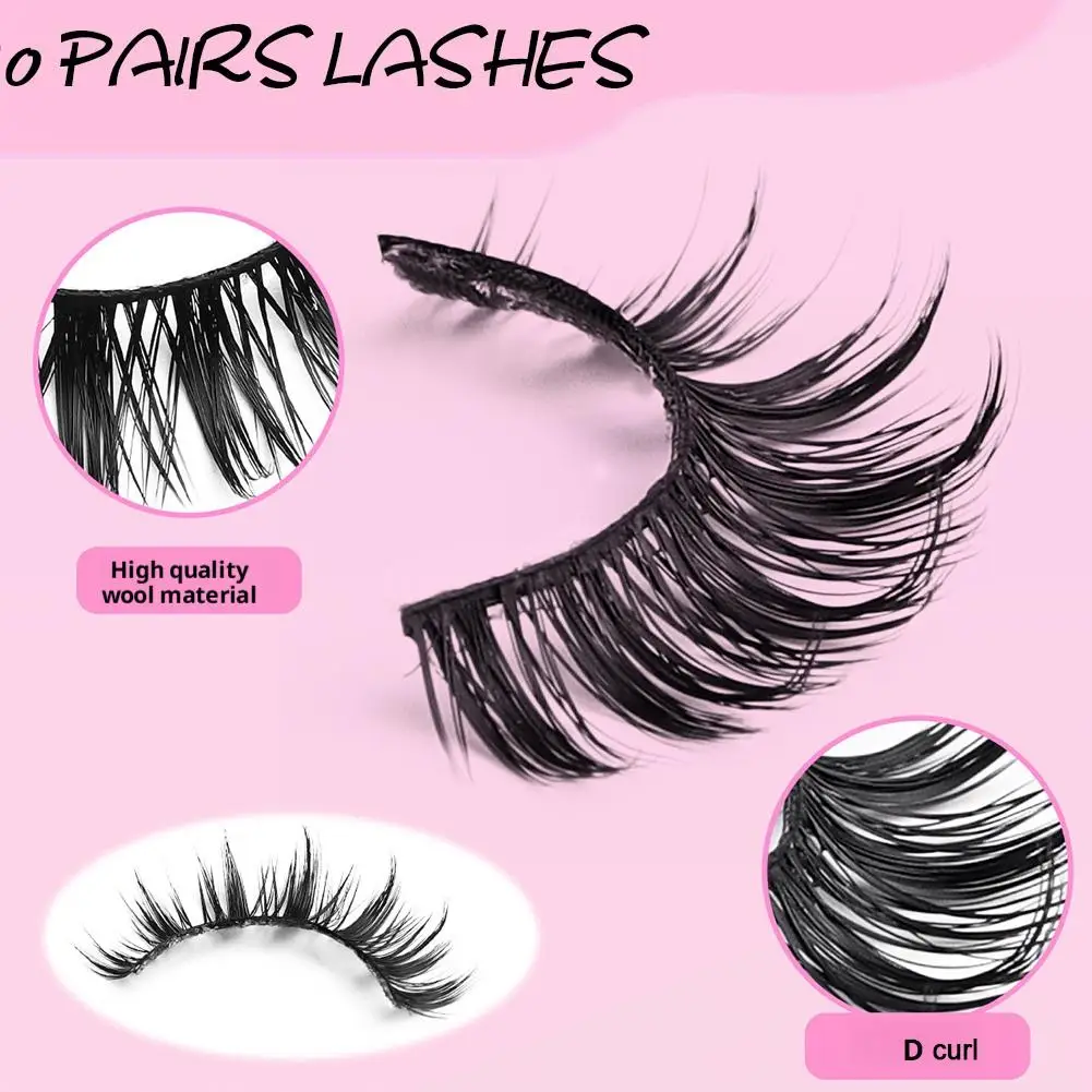 10Pairs 8D Fuchs Wimpern Natürliche Falsche Wimpern Dramatische Volumen Gefälschte Wimpern Verlängerung Faux Cils Großhandel Make-Up-Tool